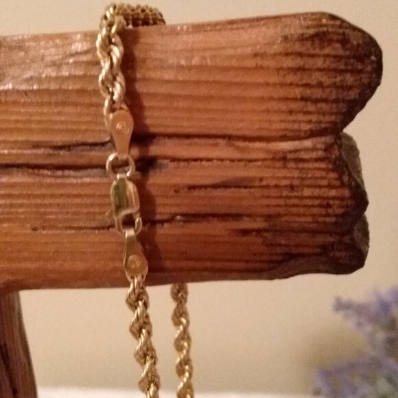 10k yellow gold rope bracelet - Picture 12 of 12